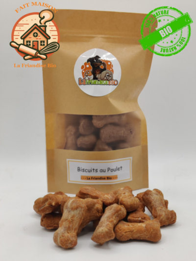 Biscuits Bio au Poulet pour Chien friandises fait maison